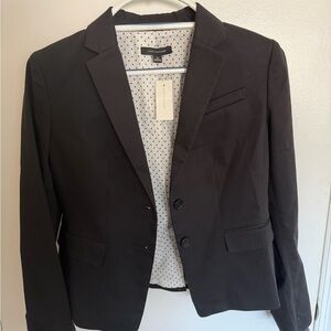 Ann Taylor Black Blazer with Polka Dot Lining